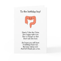 Colin the Colon Birthday Card