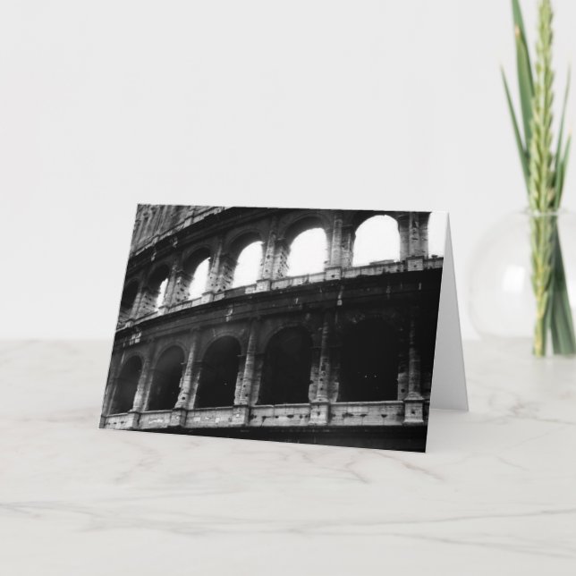Tarjeta Coliseo Blanco Negro Imperio Romano (Anverso)