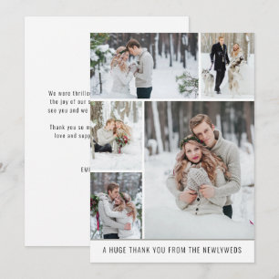 Tarjeta Collage 5 foto Boda de Newlyweds Gracias