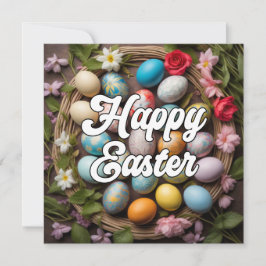 Tarjeta Collage artístico de huevos de pascua