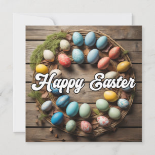 Tarjeta Collage colorido de huevos de Pascua