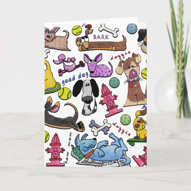 Tarjeta Collage con temas de perro (Anverso)