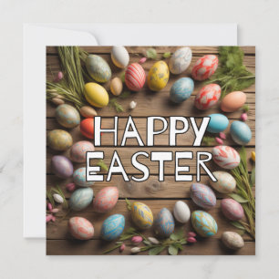 Tarjeta Collage creativo de huevos de Pascua