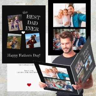 Tarjeta Collage de 5 fotos personalizado del Día del Padre