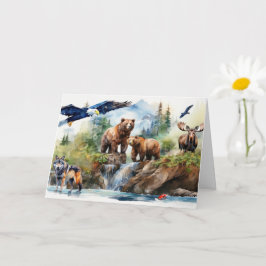 Tarjeta Collage de Alaskan Wildlife