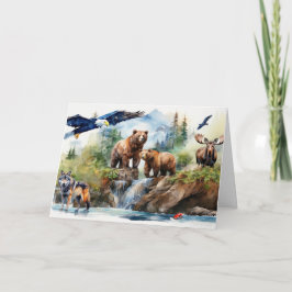 Tarjeta Collage de Alaskan Wildlife