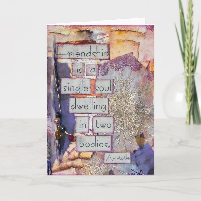 Tarjeta Collage de amistad | La Amistad Es Una Sola Alma (Anverso)