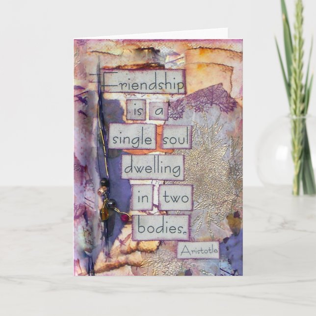 Tarjeta Collage de amistad | La Amistad Es Una Sola Alma (Anverso)