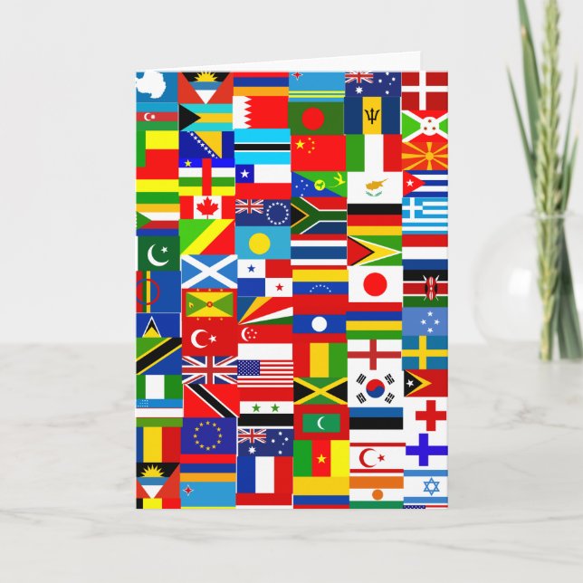 Tarjeta Collage de Bandera Mundial Internacional (Anverso)