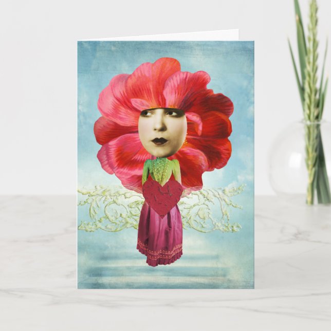 Tarjeta Collage de chicas de flores de Zetti, cumpleaños (Anverso)