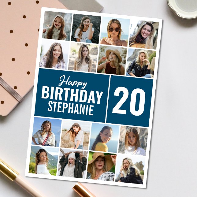 Tarjeta Collage de cumpleaños | Foto Cualquier Personaliza (Personalize the collage birthday greeting card to create a special keepsake for your loved one!)