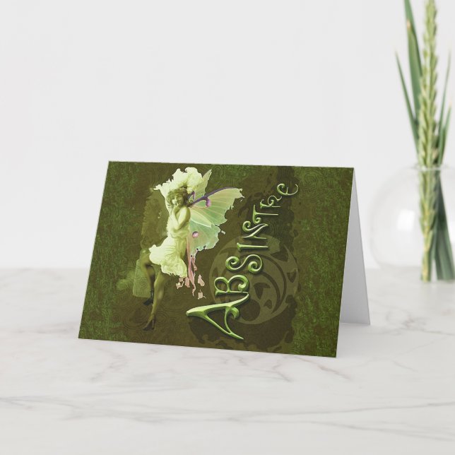 Tarjeta Collage de espeleología de hadas verdes III (Anverso)