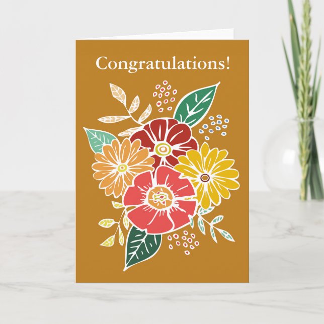 Tarjeta Collage de Flores #6 ¡Felicitaciones! (Anverso)