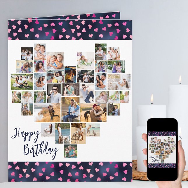 Tarjeta Collage de fotos cardiaco 36 Corazones de amor pic (Subido por el creador)