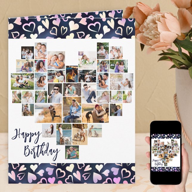 Tarjeta Collage de fotos Cardíaco 36 Corazones Pic Cualqui (Subido por el creador)