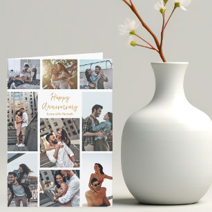 Tarjeta Collage de fotos de aniversario feliz Romántico mo