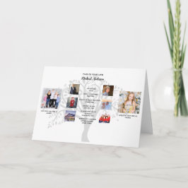 Tarjeta Collage de fotos de árbol familiar con hitos Cumpl