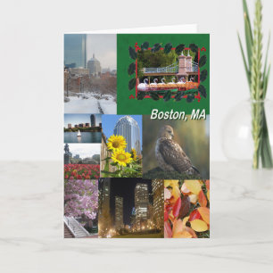 Tarjeta Collage de fotos de Boston, Massachusetts