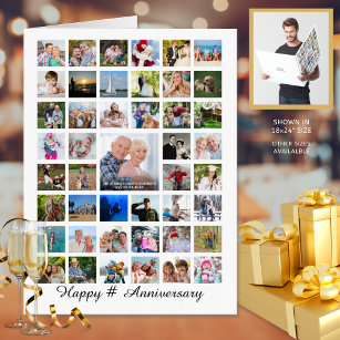 Tarjeta Collage de fotos de cualquier aniversario Personal