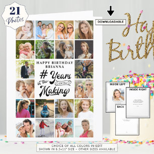 Tarjeta Collage de fotos de cumpleaños 21 imágenes Cualqui