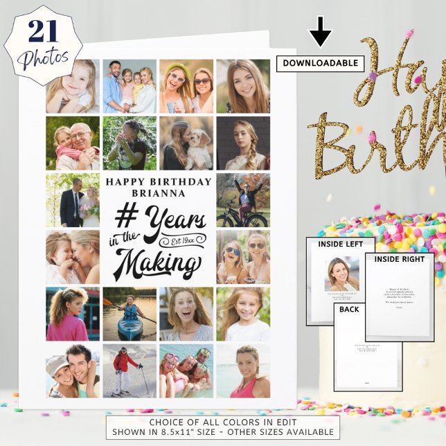 Tarjeta Collage de fotos de cumpleaños 21 imágenes Cualqui (Subido por el creador)