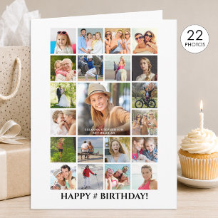 Tarjeta Collage de fotos de cumpleaños 22 imágenes Cualqui