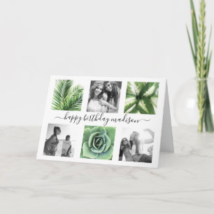 Tarjeta Collage de fotos de cumpleaños 6 moderno