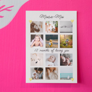 Tarjeta Collage de fotos de cumpleaños sin diferencias de