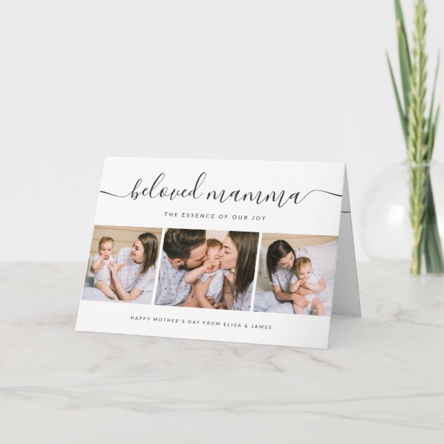 Tarjeta Collage de fotos de Día de la Madre de mamás amada (Anverso)
