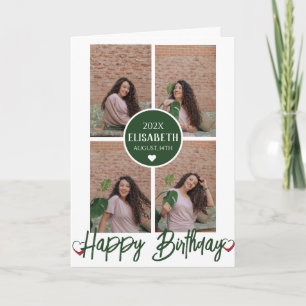 Tarjeta Collage de fotos de estilo Aniversario Simple Pers
