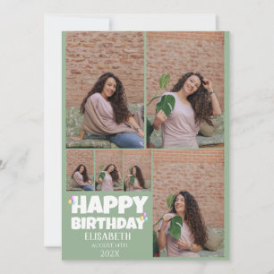 Tarjeta Collage de fotos de estilo Aniversario Simple Pers