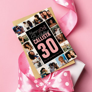 Tarjeta Collage de fotos de familiares amigos celebra cump