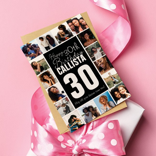 Tarjeta Collage de fotos de familiares amigos celebra cump (Subido por el creador)