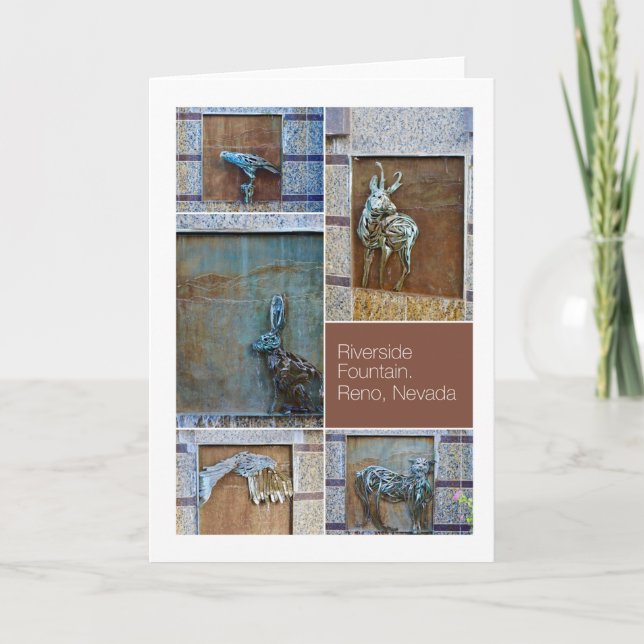 Tarjeta Collage de fotos de figuras de la fuente Riverside (Anverso)