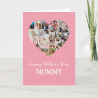 Collage de fotos de forma cardíaca mamá Día de la