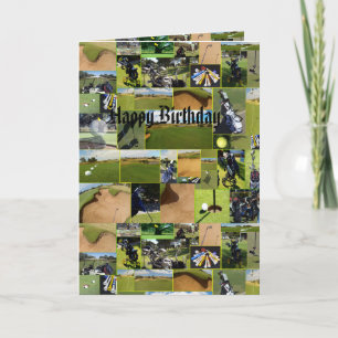 Tarjeta Collage de fotos de golf, cumpleaños divertidos
