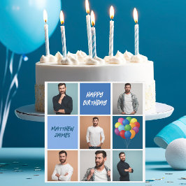 Tarjeta Collage de fotos de hombres felices de cumpleaños
