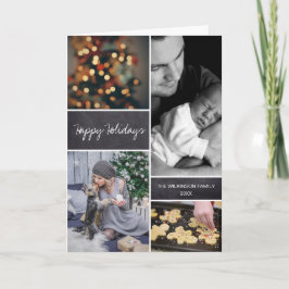 Tarjeta Collage de fotos de Navidades verticales personali