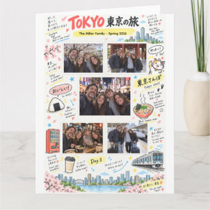 Tarjeta Collage de fotos de viaje a Tokio Japón 5 Viaje Zi