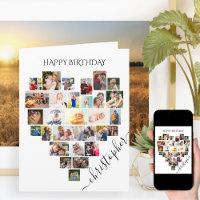 Collage de Fotos del Corazón Cumpleaños Personaliz
