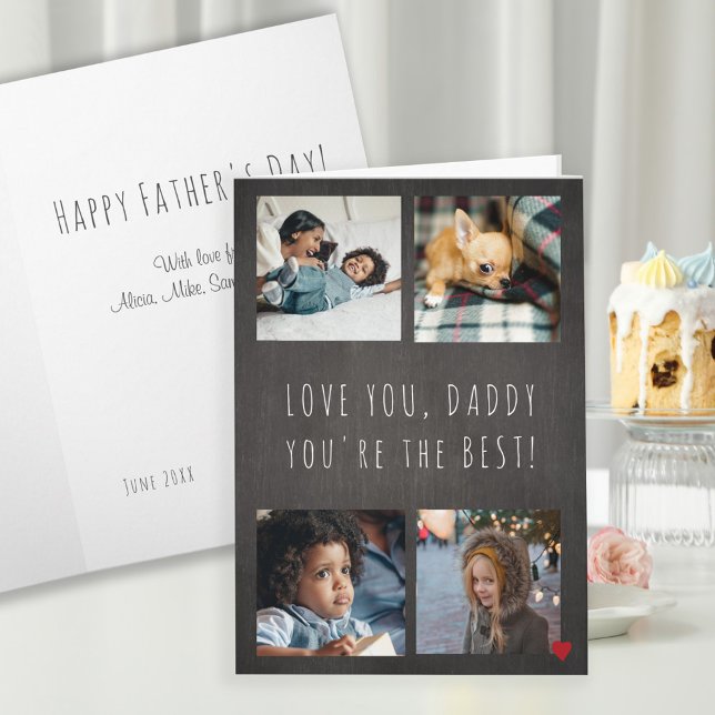 Tarjeta Collage de fotos del Día 4 del padre Te quiero pap (Subido por el creador)