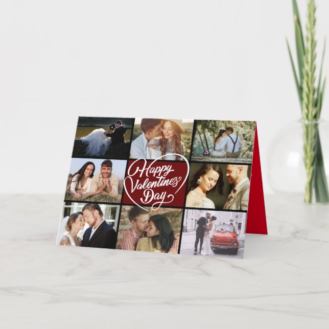 Tarjeta Collage de fotos Feliz Día de San Valentín (Anverso)