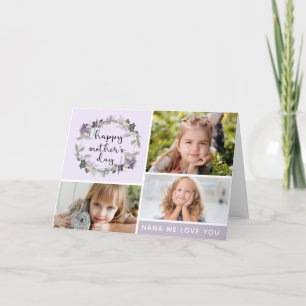 Tarjeta Collage de fotos floral del Día de la Madre Nana