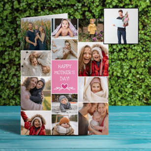 Tarjeta Collage de fotos grande del Día de la Madre Feliz 