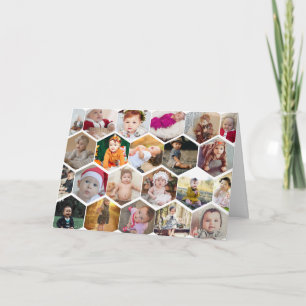 Tarjeta Collage de Fotos Hexagonal