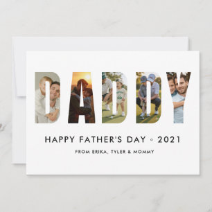 Tarjeta Collage de fotos minimalista de PAPÁ Feliz Día del