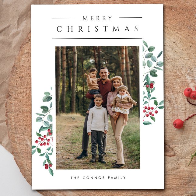 Tarjeta Collage de fotos Minimalista moderno Feliz Navidad (Subido por el creador)