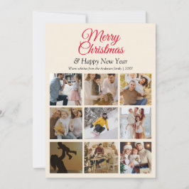 Tarjeta Collage de fotos Mínimo Sencillo Navidades Moderno