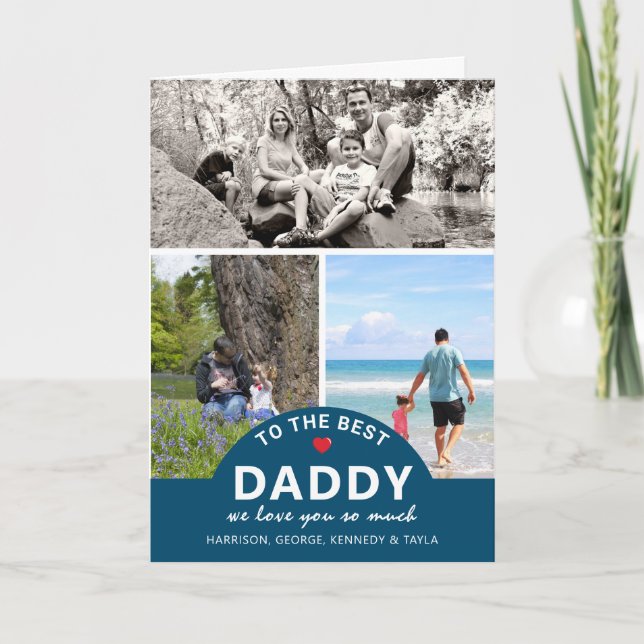 Tarjeta Collage de Fotos Moderno | Para el Mejor (Anverso)