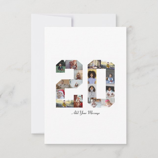 Tarjeta Collage de fotos Número 20 (Anverso)